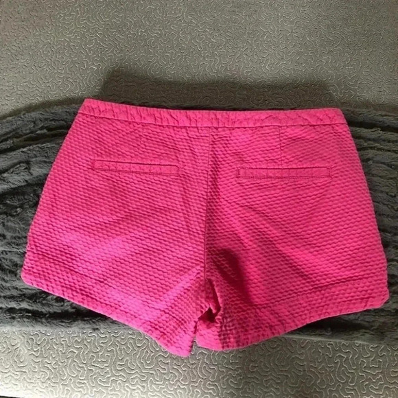 Lilly Pulitzer Bright Pink Waffle Texture Adie Shorts Fuchsia Pink 100% Cotton - Picture 8 of 10